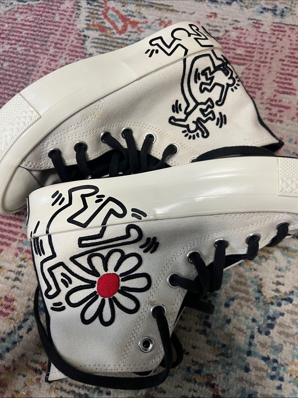 Converse x Keith Haring Chuck 70 Hi Pop Art Sneakers Egret White